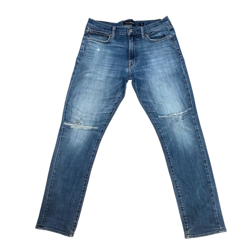 Lucky Brand Jeans Men's Sz 32x32 Blue Athletic Slim Stretch distressed Denim